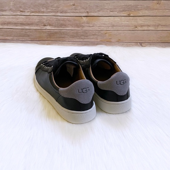 UGG Women’s Milo Black Leather Sneakers - Picture 2 of 7